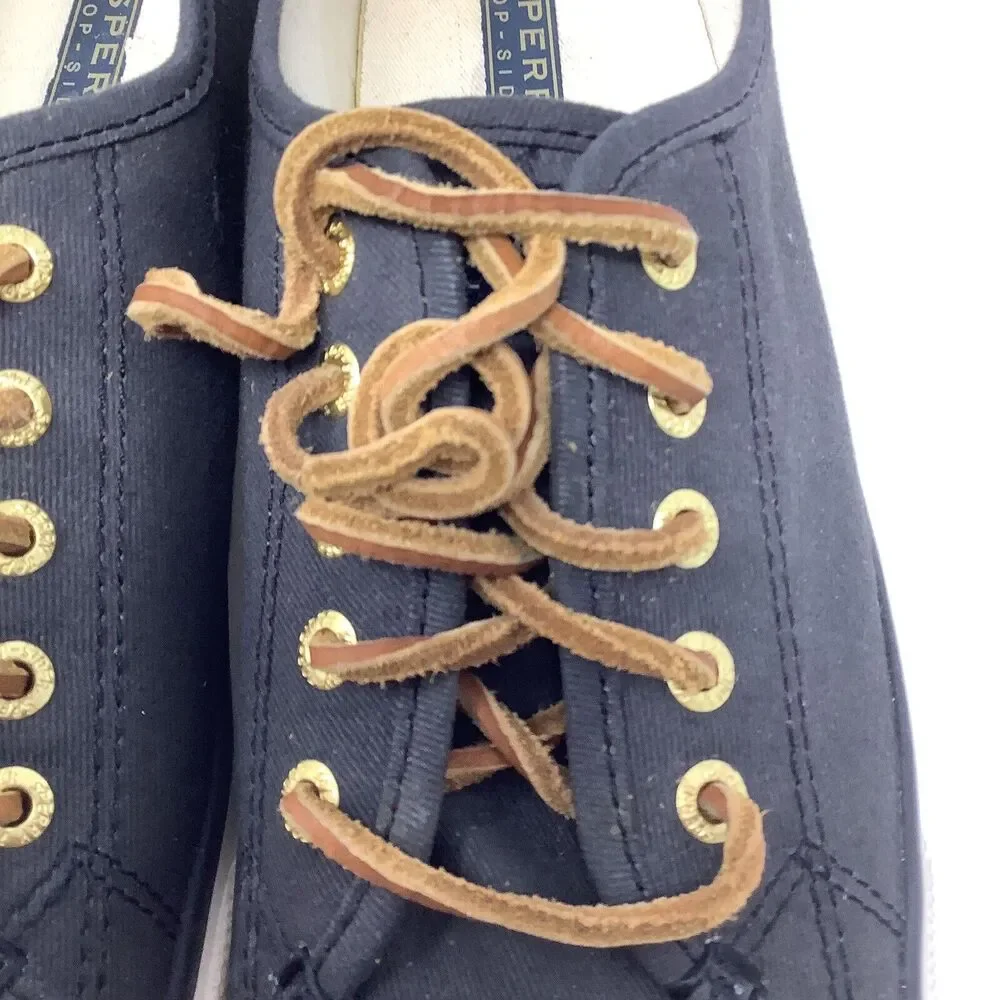 Sperry Top Sider‎ Seacoast Canvas Slip On Shoes Sneakers Women Sz 7.5 Navy Blue